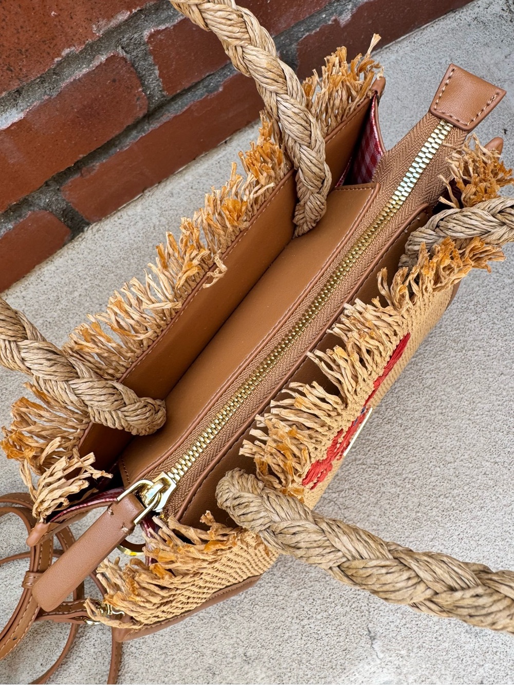 Spartina 449 🦞 Woven Straw Dune Lobster Satchel/Shoulder/Crossbody Bag - Picture 9 of 12